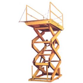 Heavy duty double scissor lift reduces employee fatigue.